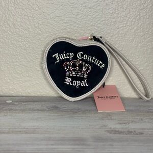 Juicy Couture Black Rayal Heart Wristlet